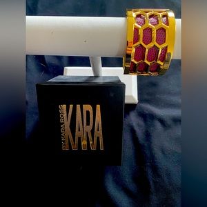 Kara Ross Sting Ray Honeycomb Burgundy Bracelet Cuff